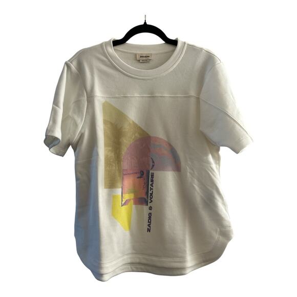 NWT Zadig & Voltaire Bow Mo Terry Palmer short sleeved sweatshirt. M - Picture 7 of 8